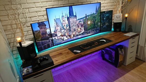 Ikea KARLBY Gaming Setup Desk Hack