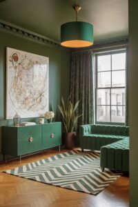 21 Stunning Color Drenched Living Room Ideas