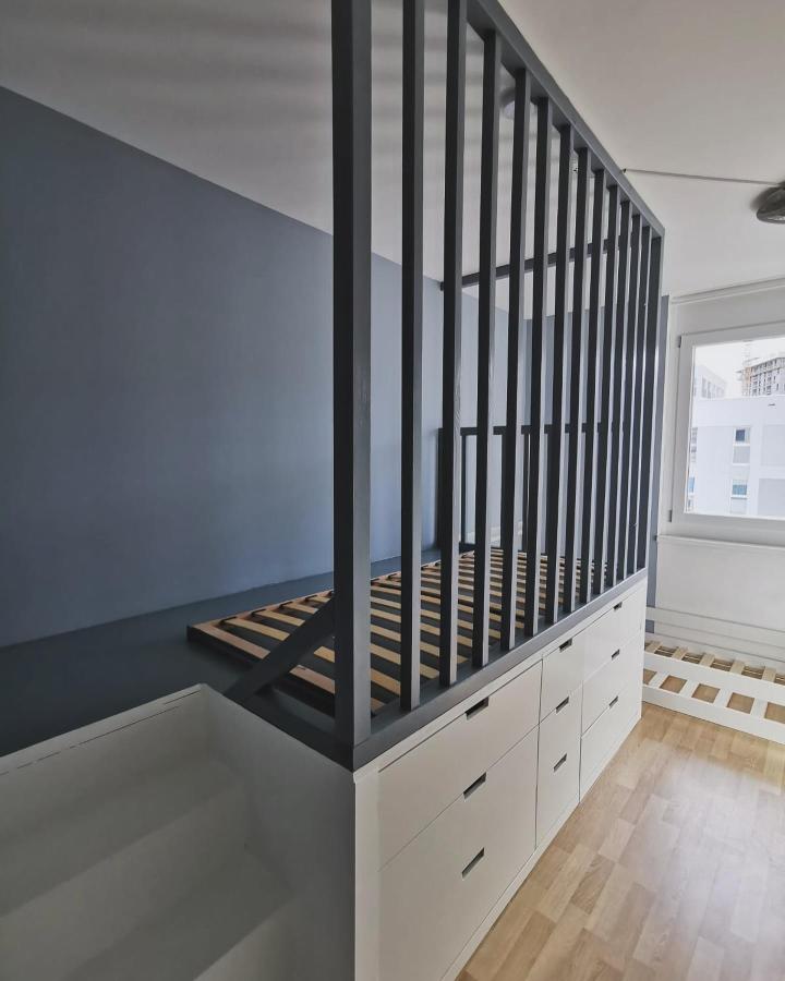 white and black wood storage and divider unit from @nussblau.colors. Functional ikea nordli hacks & ideas with vertical slat design