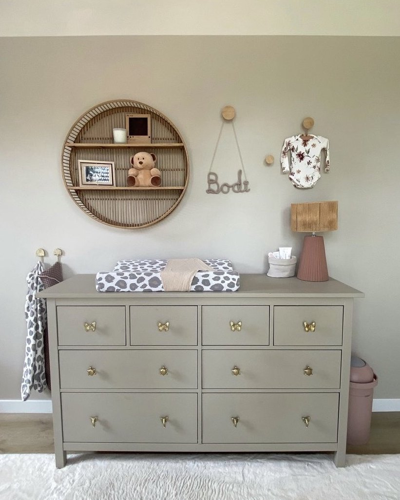 Painted nursery dresser with butterfly knobs among stylish ikea hemnes hacks